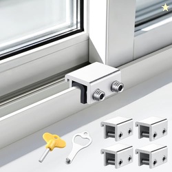 Sliding Window Locks with Key (4 Sets), Window Locks for Up and Down W