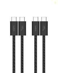 Belkin USB C to USB C Cable 2-Pack, 3.3ft, 60W - Type C Charger, iPhon