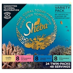 Sheba Perfect Portions Wet Cat Food Cuts in Gravy, with Sustainable Sa