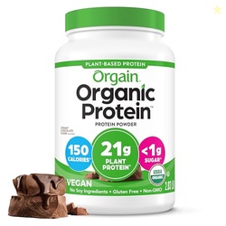 Orgain Organic Vegan Protein Powder, Creamy Chocolate Fudge - 21g Plan