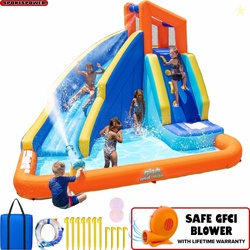 Sportspower Big Wave II Inflatable Water Slide with Climbing Wall & Sp