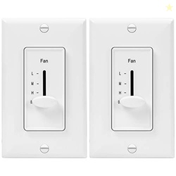 ENERLITES 3 Speed Decora in Wall Ceiling Fan Control, Slide Switch, 12