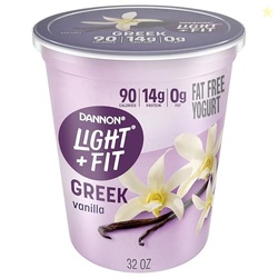 Light & Fit by Dannon Greek Nonfat Yogurt, Vanilla, Gluten-Free, 32 oz