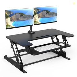 Mount-It! Standing Desk Converter Dual Monitor, 2 Screen Mounts Includ