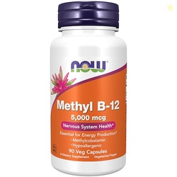 NOW Foods Supplements, Methyl B-12 5000mcg,Methylcobalamin, Hypoallerg