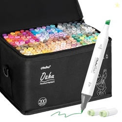 Ohuhu Alcohol Markers 200 Colors - AP Certificated Double Tipped Art M