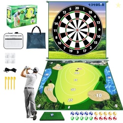 Golf Chipping Game with Hitting Mat, 70"x70" Double Sided Golf Practic