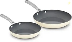 Calphalon Ceramic Nonstick 8 inch and 10 inch Frying Pan Set Easy Clea