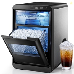 Simzlife Nugget Ice Maker Countertop 44lbs per Day Soft Chewable Pebbl