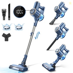 PrettyCare Cordless Stick Vacuum Cleaner 2600mAh 6-in-1 Lightweight Up