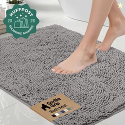GORILLA GRIP Chenille Bath Rug 24x17 Rubber Back Quick Dry Washable Mi