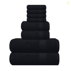 MyOwn Ultra Soft 8-Piece Towel Set - 100% Pure Ringspun Cotton Contain