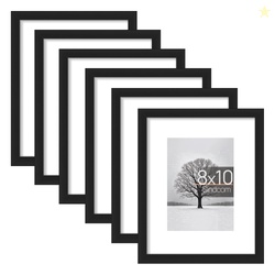 Sindcom 6 Pack 8x10 Picture FramesDisplay Pictures 5x7 with Mat or 8 x