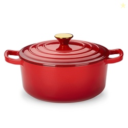 Carote 4.5QT Enamel Cast Iron Dutch Oven 9.5 Inch Round Soup Pot with 