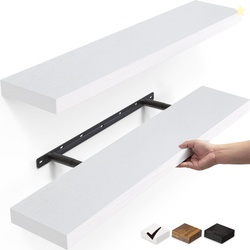 Ophanie 22.5 inch 2 Pack Wood Floating Shelves Hanging Float Shelf for