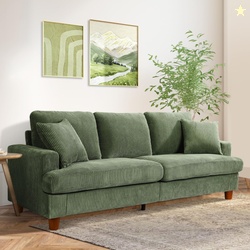 87" Corduroy Sofa3 Seater Sofa with Extra Deep SeatsNeche Comfy Uphols