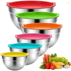 Stainless Steel Mixing Bowls Set TINANA 6 Pack Mixing Bowls with Lids 