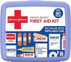 BAND-AID Brand Travel Ready Portable Emergency First Aid Kit Minor Wou