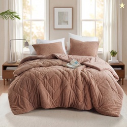 Regency Heights Full/Queen Quilted Plush Comforter Set 3-Piece Reversi