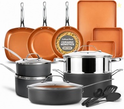 Gotham Steel TRUE VALUE 20 Pc Ceramic Pots and Pans Set Non Stick Cera