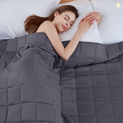 Teler Weighted Blanket for Adult (20lbs 60.2"x80.2" Queen Size Grey) C