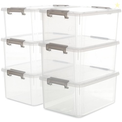 17 QT Clear Storage Bins with Lids Large Stackable Plastic (6 Pack) 15