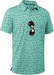 ZITY Men's Golf Shirts Short Sleeve Moisture Wicking Performance Print
