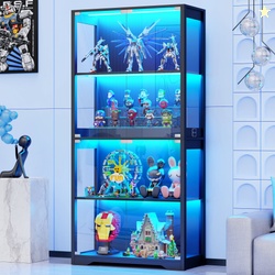 BROTTAR Display Cabinet with Glass Doors 65" Storage Cabinet with LED 