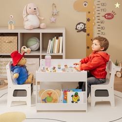 Kids Table and Chairs Set 4-in-1 Noelse Kids Table with Removable Tabl