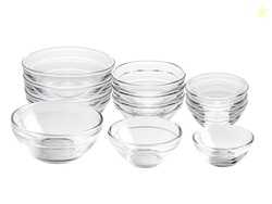 HillSpring 3 Sizes of Glass Prep Bowl Sets, Clear Small Pinch Bowls fo