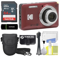 Kodak PIXPRO FZ55 Red 16MP Digital Camera 5X Optical Zoom 28mm Wide An