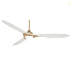 MINKA-AIRE F868L-SBR/WHF Ceiling Fan, Soft Brass/Flat White