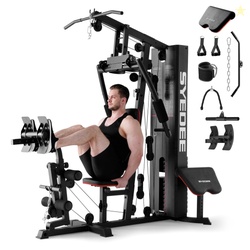 Syedee Home Gym Station Workout Station with 150LBS Weight Stack Home 