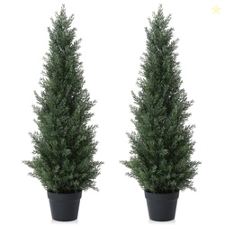 DR.Planzen Artificial Cedar Tree 2 Pack 3 ft Outdoor Artificial Topiar