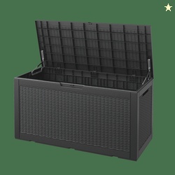 Bifanuo 100 Gallon Lockable Deck Box - Outdoor Patio Storage - Black
