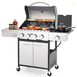 MF Studio 4 Burner Propane Gas Outdoor Grill with Side Burner Stainles