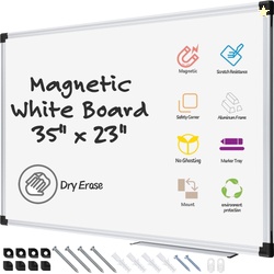 AGCAN Dry Erase Board 23" x 35" Magnetic Whiteboard 3'x2' Dry White Ma