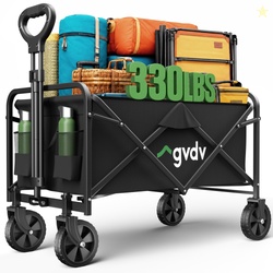 GVDV Collapsible Wagon Cart Heavy Duty Utility Folding Wagon with All-