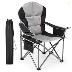 EDX Oversized Camping Folding Chair Heavy Duty Padded Chair with Cup H