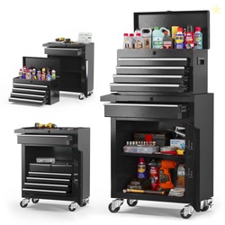 Tool Chest 5-Drawer Rolling Tool Storage Cabinet with Detachable Top T