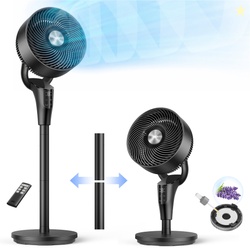 DREO Pedestal Fans for Home 20dB Ultra Quiet 2-in-1 Table Floor Fan 29
