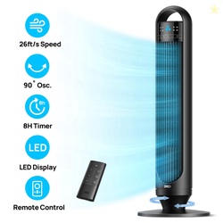 DREO Tower Fans for Home 32" Standing Floor Fan 26 ft/S Bladeless Fan 