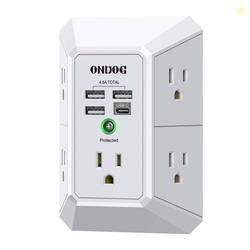 ONDOG Surge Protector 5 Outlets Extender with 4 USB PortsUSB C 3-Side 