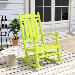 WestinTrends Malibu HDPE Patio Porch Outdoor Rocking Chair Lime
