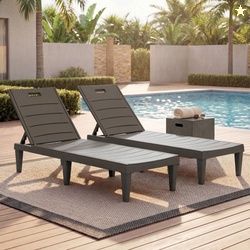 Homall Outdoor Chaise Lounge Chairs Set of 2 5-Position Adjustable Wat