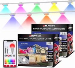 Monster Outdoor 200ft LED Smart Lights RGBIC and Multiwhite Permanent 