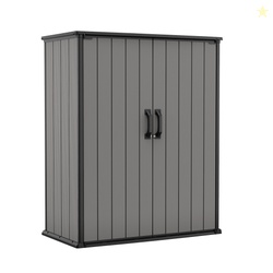 Keter Premier Tall Vertical Durable Resin Outdoor Storage Shed With Fl