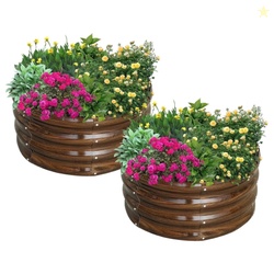 SnugNiture Galvanized Raised Garden Bed 2Pcs 2x2x1ft Outdoor Raised Be