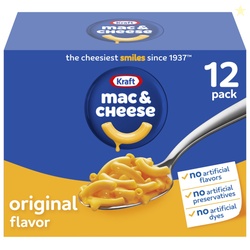 Kraft Mac and Cheese 12 Boxes for Easy Dinner or Dinner Sides Original
