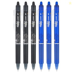 Pilot FriXion Clicker 0.7mm, Erasable Gel Pens, Fine Point (6-Pack, Bl
